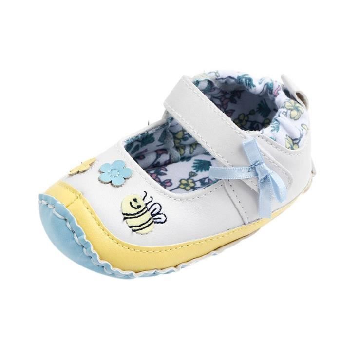 Nouveau Ne Bebe Bambin Fleur Dessin Anime Premiers Marcheurs Semelle Souple Chaussures De Sport Blanc Blanc Cdiscount Pret A Porter