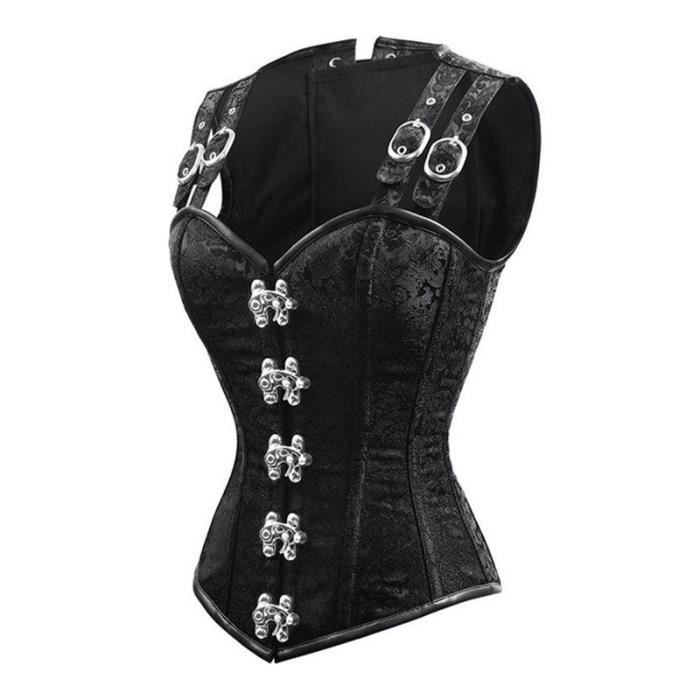 Bustier femme,Corset Steampunk taille Slim,gilet gothique rouge,bustier