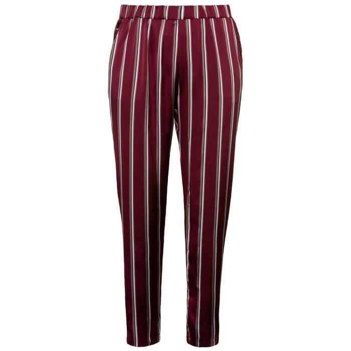 Petit Bateau - Pantalon Rayé Rouge Stop/Montelimar