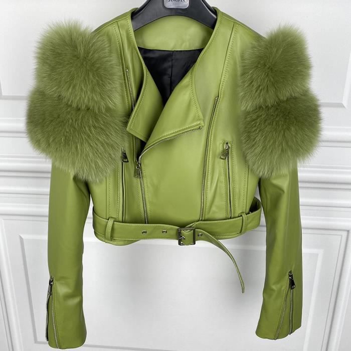 Veste En Cuir Véritable Avec Fourrure Véritable Rocco Barocco - Taille Unique - Marron - Neuf Sans étiquettes