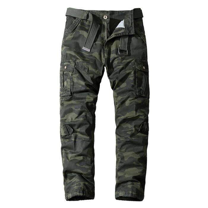 Pantalon Cargo Homme Style Militaire Vintage – Coupe Baggy, Multifonction, Pour Travail Ou Style Décontracté