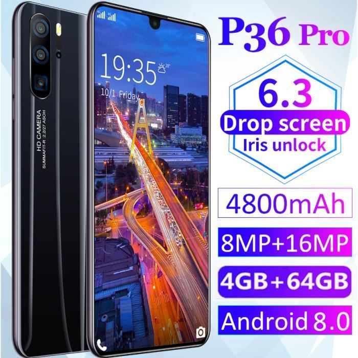 P36 Pro 6 3 Pouce Goutte D Eau Plein Ecran Version Mondiale Smartphone Telephone Mobile 4gb 64gb Android 8 0 Noir Cdiscount Telephonie