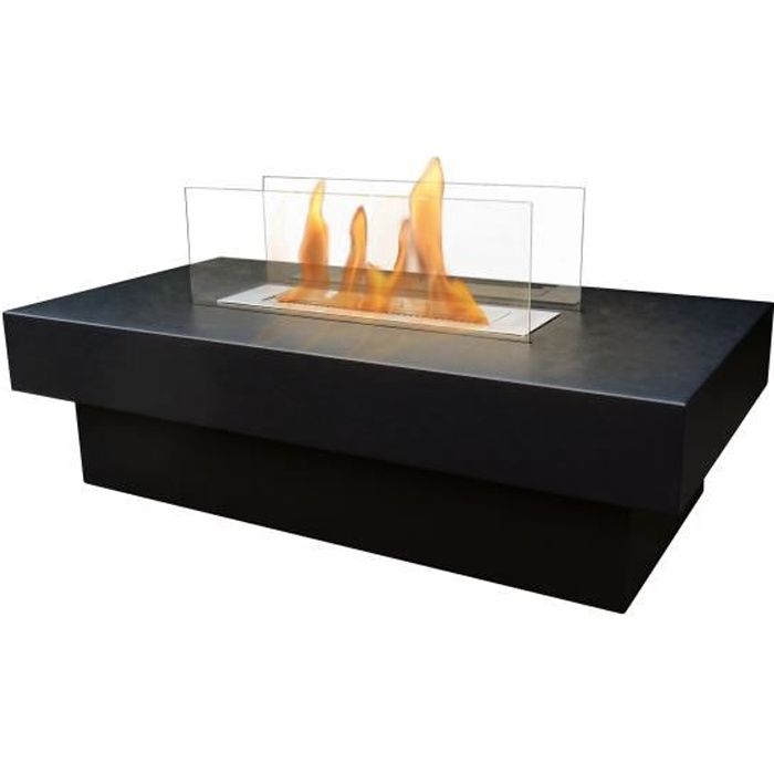 Cheminée de table au bioéthanol pour intérieur et extérieur, Cheminée à l' éthanol pour la décoration de balcon Noir - Cdiscount Bricolage