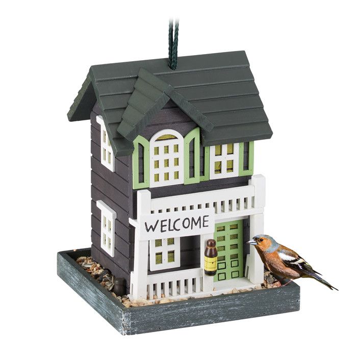 Comparer les prix de Mangeoire - Relaxdays - Maison de campagne - HLP 23,5x18x18 cm - Extérieur - Oiseaux sauvages