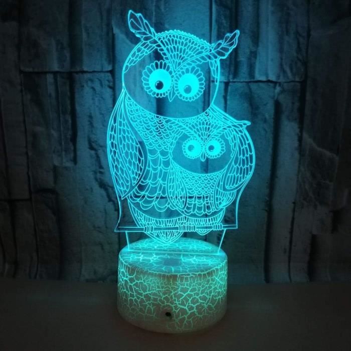 Figurine Minuterie Automatique Figurine LED Hibou Avec Boule Verre - Décoration Noël Avec Minuterie Statuette Lumineuse Minuterie