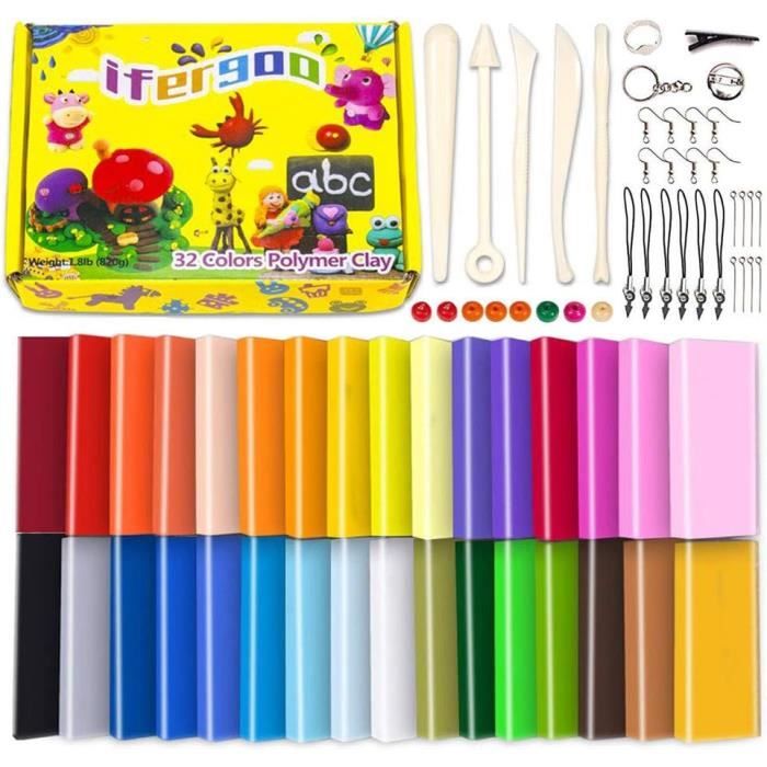 CiaraQ Argile polymère - 24 couleurs - Pâte à modeler cuite au four avec outils de sculpture pour enfants et débutants CiaraQ Argile polymère - 24 couleurs - Pâte à modeler cuite au four avec outils de sculpture pour enfants et débutants
