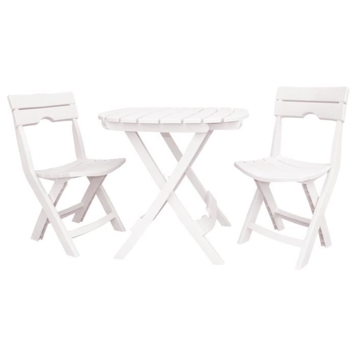 Ensemble de jardin pliable table et 2 chaises Ruspina Sotufab Plast (Blanc)
