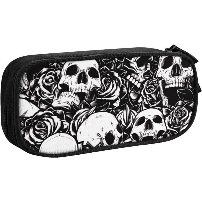Grande trousse à crayons à paillettes avec 2 compartiments pour filles