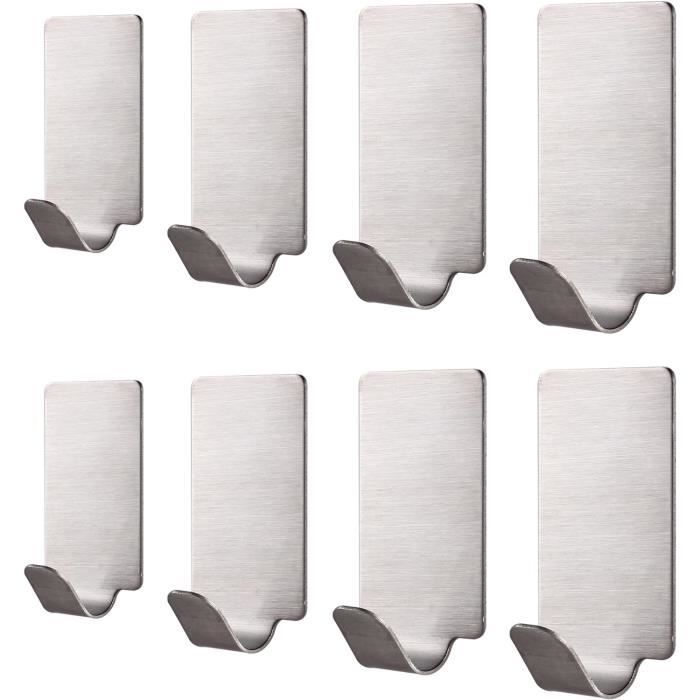 Lot De 3 Crochets Adhésifs Blancs - Accroche Serviettes, Câbles, Ustensiles - Sans Percer - Facile à Installer