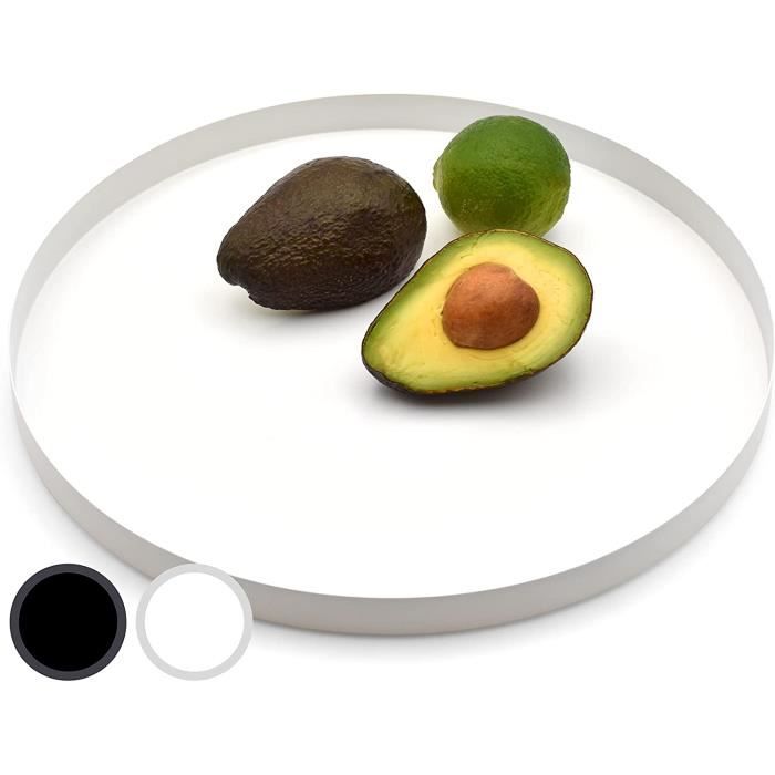 Plateau Rond Métal Noir 20cm - Dessous De Plat Moderne - Pour Décoration, Bijoux, Plantes - Style Élégant