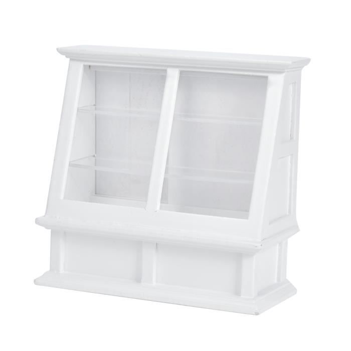 Armoire Miniature Maison De Poupée 1:12 – Bois Blanc à Fleurs – Portes Magnétiques Avec 3 Cintres – Décoration Chambre/salon - 8