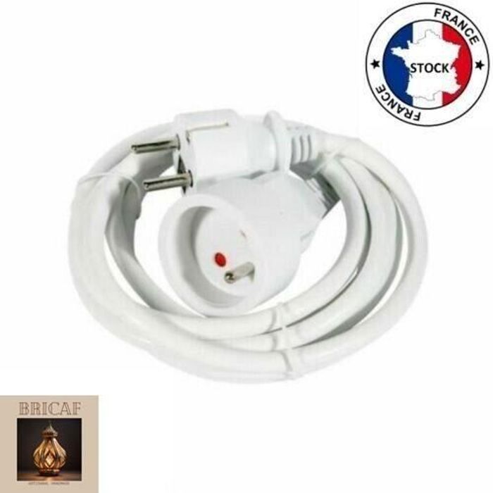 Noir Rallonge Prolongateur électrique 5 m 16A - Section 3G1,5 mm2 - Noir - Bricolage