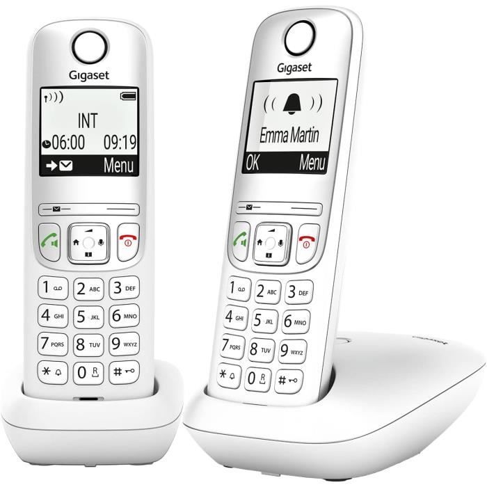 ALCATEL F530 Duo - Téléphone Fixe Sans Fil DECT - 2 Combinés - Grand écran - Mains Libres - Blocage Appels - Noir