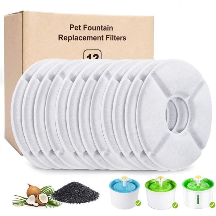 Comparer les prix de Lot De 12 Filtres Pour Fontaine À Eau De Chat, Filtre De Rechange Pour Fontaine À Eau Pour Chat, Avec Peigne Et Brosse De Net[H788]