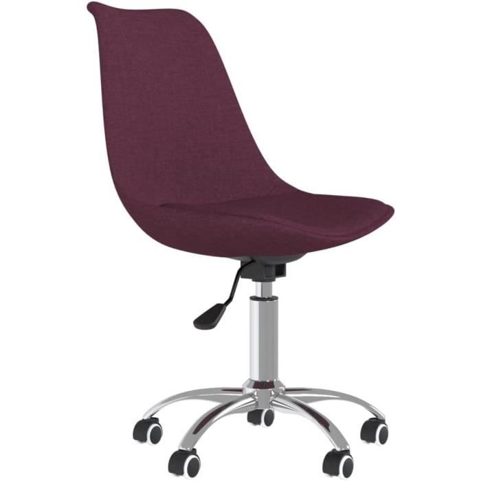 Chaise de bureau à 360° | Tissu en velours | Fonction élévatrice et inclinable | design coquillage | Rose - Maison