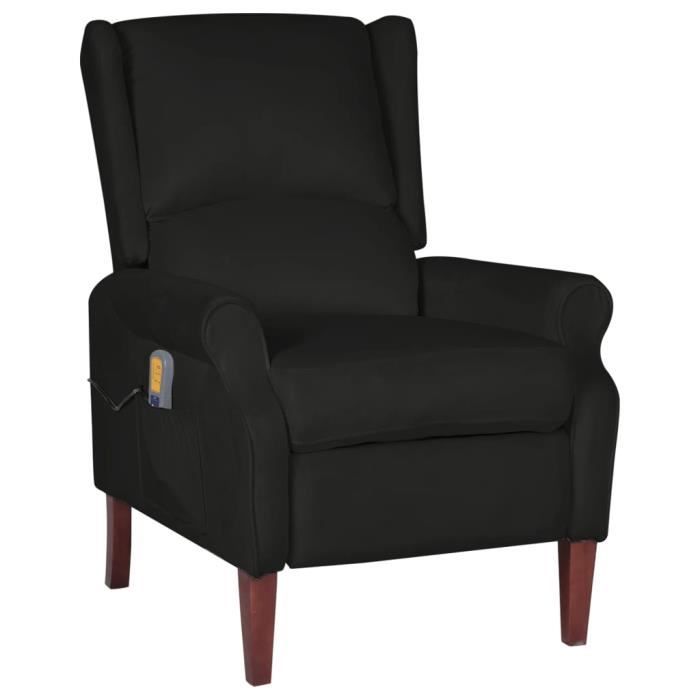 "top" fauteuil massant relaxation jili - fauteuil de massage inclinable noir velours,24,9 kg