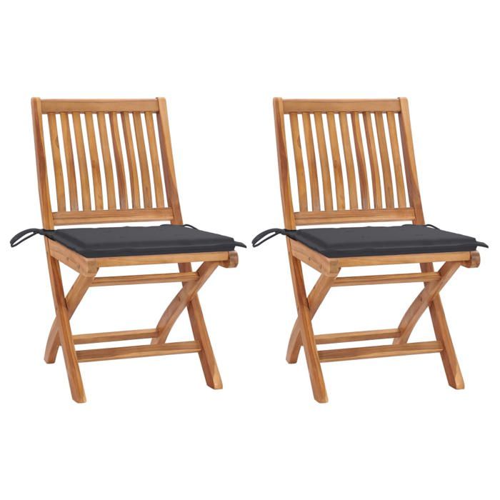 vidaXL Chaises jardin pliables 2 pcs - vue 2