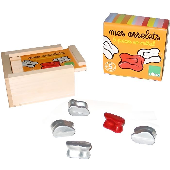 Jeu d'osselets - VILAC - Coffret à rayures - Enfant - 3 ans