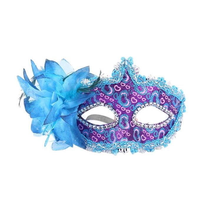 Blue BLEVET Hommes Vénitien Musique Masque Mascarade Carnaval Halloween Spectacle Party Ball MZ062 