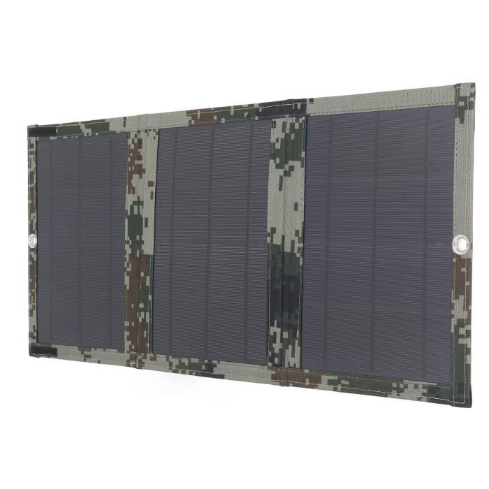 Chargeur Solaire Portable Pliable De 20 W Avec Cinq Panneaux Solaires, Sorties USB Et TYPC, Banque D'alimentation Solaire Avec Mousqueton IP55 étanche Pour Téléphones Portables Tablettes (avec