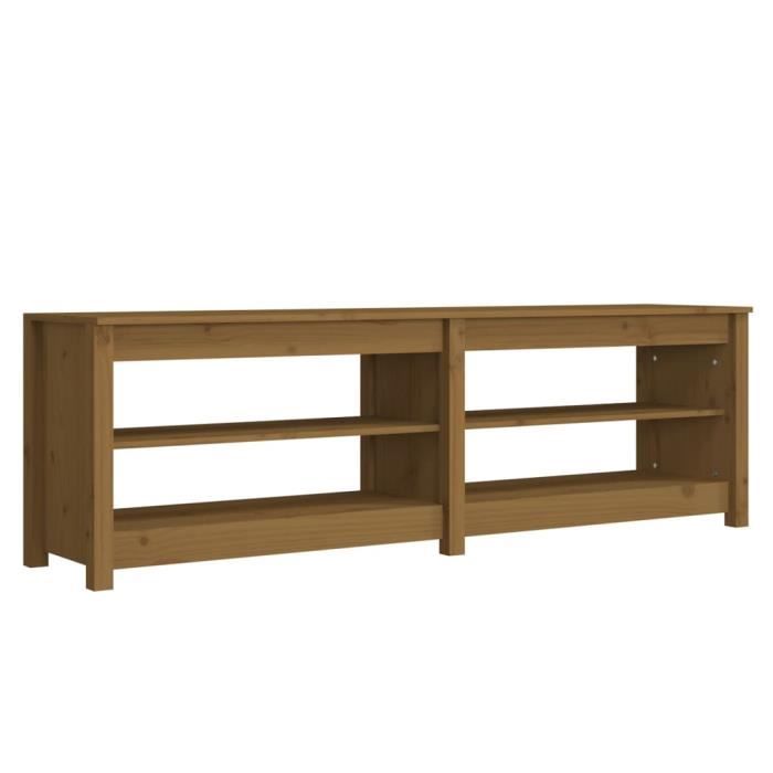 Banc à Chaussures Blanc – 160x36,5x50 Cm – Pin Massif (Neuf Sous Emballage)