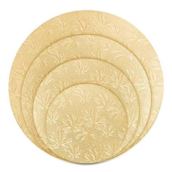Lot 100 Planches à Gâteaux Mousse Dorées 9 Cm - Supports Ronds Carton Jetables Avec Languette, Idéal Cupcakes & Desserts