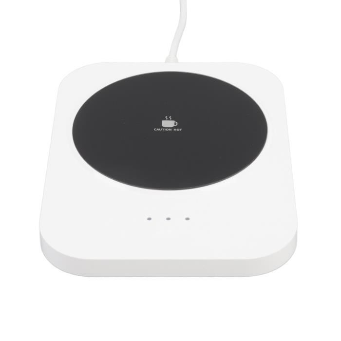 Chauffe-tasse USB à Température Constante 55°C - Pour Tasses à Fond Plat - Alimentation Par Port USB - Argent