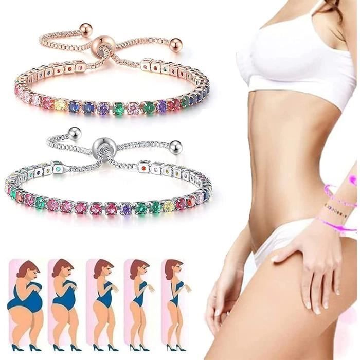 Delicate Rainbow Bracelet Swarovski Crystal Colorful Beads