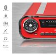 Lauson 01TT17 Platine Vinyle Vintage Design Muscle Car 2 Haut-Parleurs 3W Radio, Bluetooth, USB, AUX et Encoding 3 Vitesses (Rouge)-1