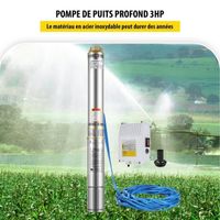Pompe Immergée VEVOR pour Puits 190 L/min 57 m Pompe à Eau pour Puits Profond en Acier Inox, Pompe à Eau Électrique 1100 W, Pompe de Puits Submersible | Leroy Merlin