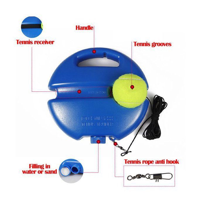 COSTWAY Chariot De Balle De Tennis Pliable Avec Sac De Transport, Panier à Balles De Tennis En Aluminium Contient 150 Balles De Tennis Avec 2 Roues De Frein Poches Latérales (Bleu