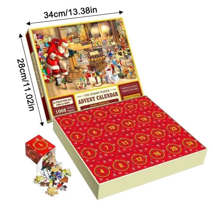 Calendrier de l'Avent 2023 Puzzles de Noël | Puzzles de 1000 pièces,  Calendriers de l'Avent Puzzle Compte à rebours de Noël 24 jours