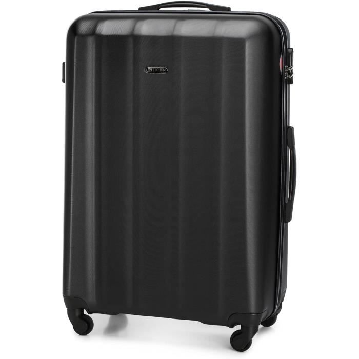 WITTCHEN Set De 3 Valises Rigides Polycarbonate Cruise Line - Noir, 4 Roues, Serrure TSA, Poignée Télescopique