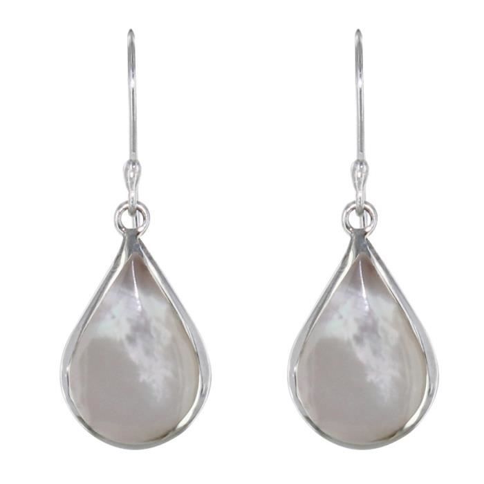 Bague Argent 925 Les Poulettes - Trois Rectangles Nacre Ivoire, Bijou Créateur Élégant