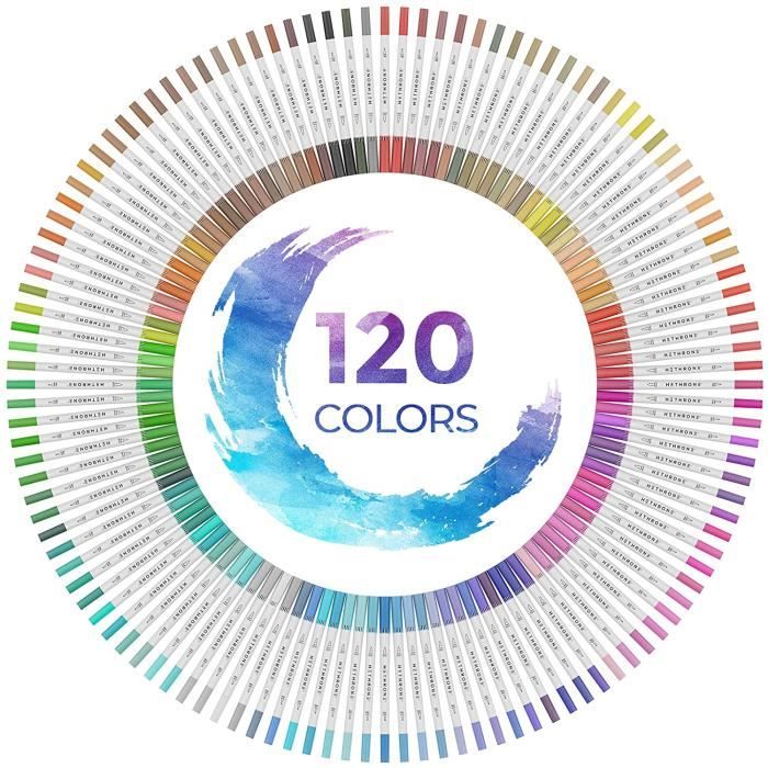 Int!rend Kit de Feutres Coloriage Adulte 51 Pieces – 24 Feutre Aquarelle +  2 Stylos à Réserve + 20 Papier Dessin 5 Pochoirs – p128 - Cdiscount  Beaux-Arts et Loisirs créatifs
