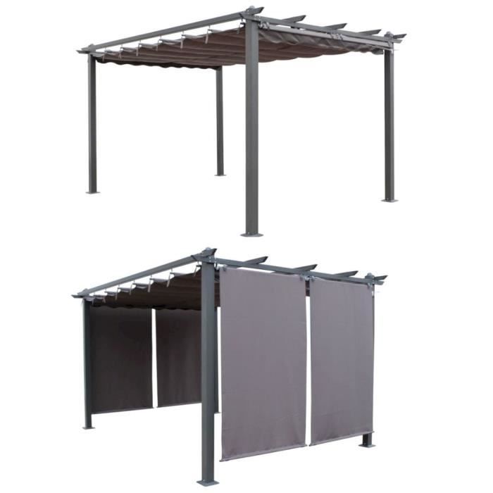 Pergola En Fer Biscottini - L400 X P280 X H295 Cm - Très Solide Et Stable - Offre Spéciale