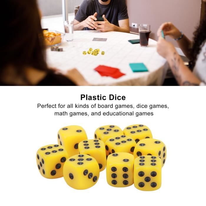 Jeu de dés 30PCS Dice Set 16MM Plastique 6 Faces Coins Ronds Dés Cubes
