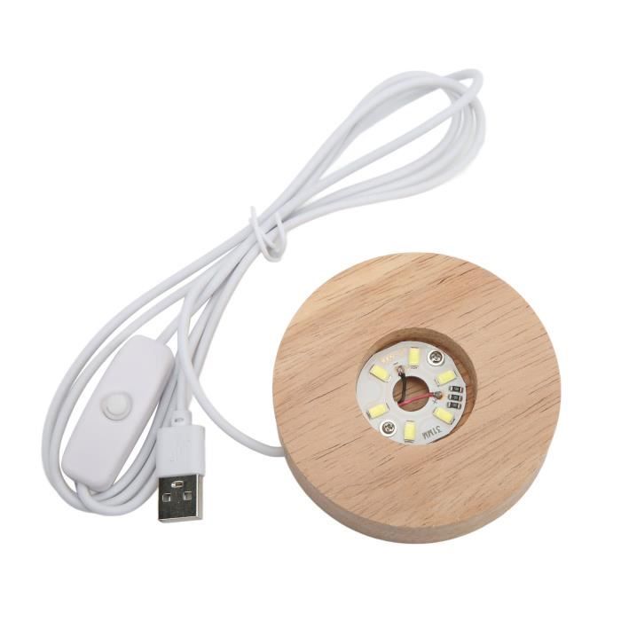 Zerone Base de lampe en cristal Base de lumière en cristal LED argent