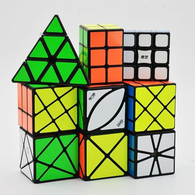 Puzzle 3d Set De Cubes De Vitesse CUBIDI - 2x2 + 3x3 + 4x4 + Pyraminx | Casse-tête Adulte Et Enfant | Améliore La Logique
