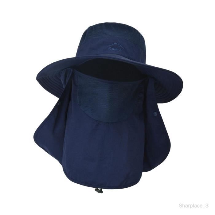 Chapeau de pêche couvre-cou et masque en maille pour homme visière
