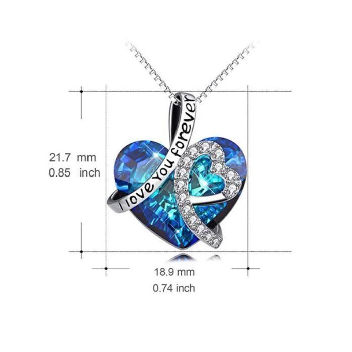 Collier Argent Infini Collier Avec Pendentif En Forme De Cœur Infini Pour Femme, Cadeau Collier Argent Avec Coeur