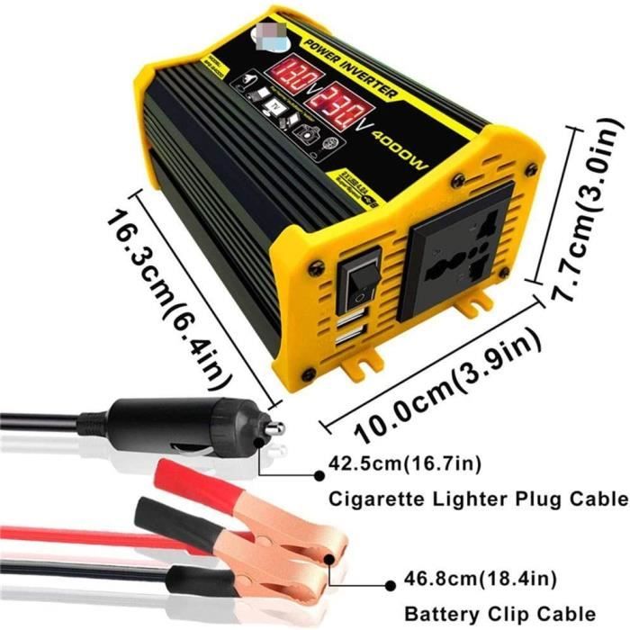 EJ.life Onduleur 300w Onduleur De Puissance 300W Portable 12V à 220V Convertisseur De Puissance
