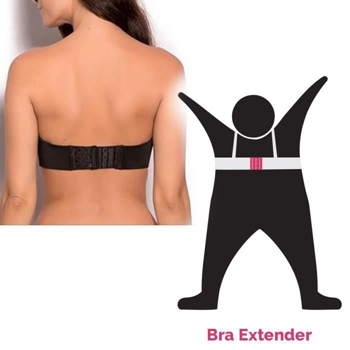 Lot De 3 Rallonges De Soutien-gorge à 4 Crochets - Noir, Couleur Peau Et Blanc | Extensions De Bande Pour Plus De Confort