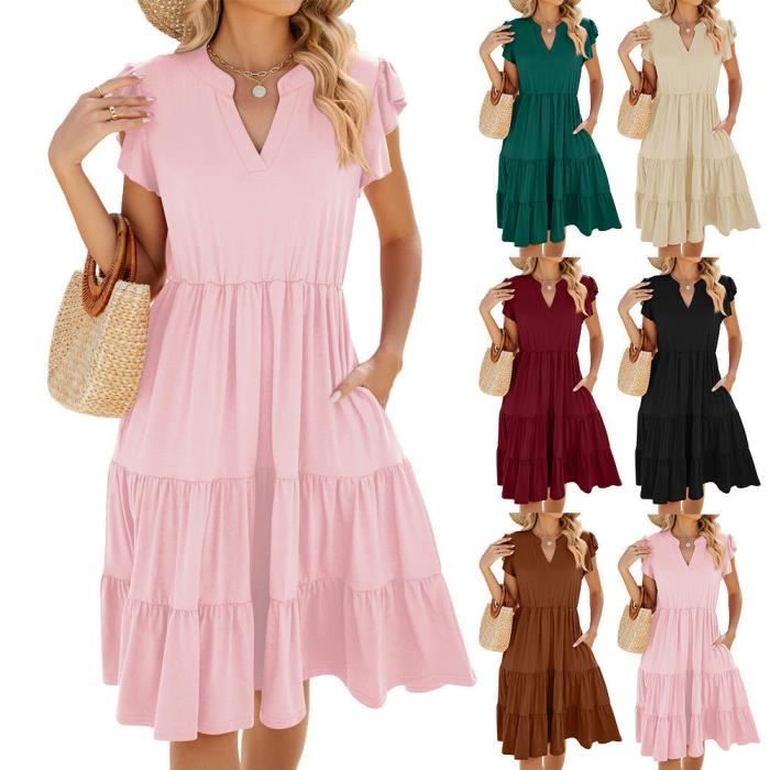 Robe Deerberg Femme Multicolore, Taille S/M, Manches Courtes - Occasion En Parfait état