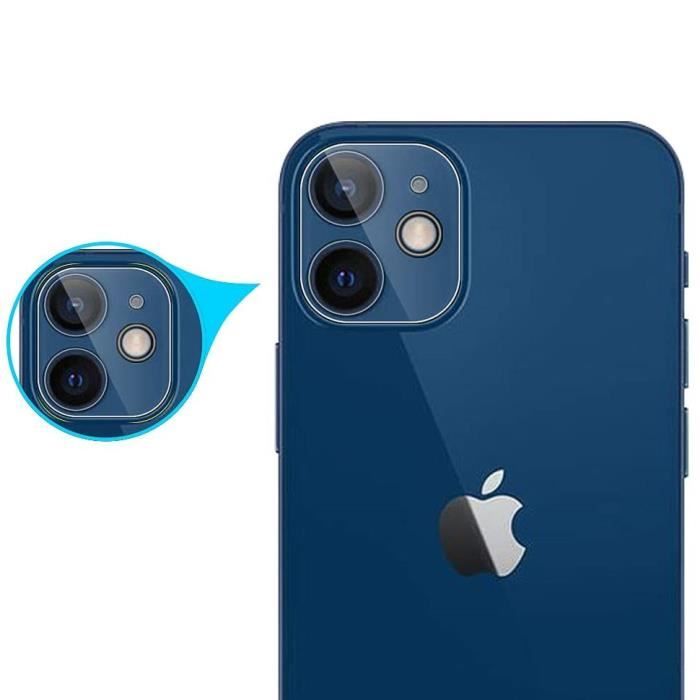 Protection Caméra Intégrale pour iPhone 12 MINI (5,4) [Lot de 2] Verre  trempé Lentille Appareil Photo Arrière Film Phonillico®