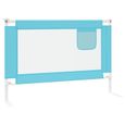 Barrière de sécurité de lit d'enfant Bleu 100x25 cm Tissu - 18-3