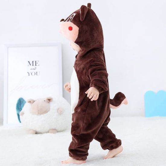 Bebe Tout Petits Animaux Cosplay Mignon Dessin Anime Pyjama Costume Barboteuse Combinaison N Brun Cdiscount Pret A Porter