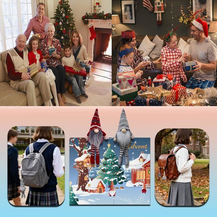 Calendrier De L'Avent De Noël 2025 - Décorations Gnomes 2D En Acrylique (30 Pièces) - Pour Fenêtre, Sapin, Couronne - Compte à Rebours 24 Jours