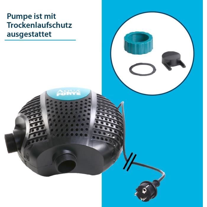 Pompe De Bassin Aquaforte O-10.000 - Débit Max 10 M³/h - Hauteur Max 4,5 M - 120W - Pour Cascade, Fontaine, Filtre
