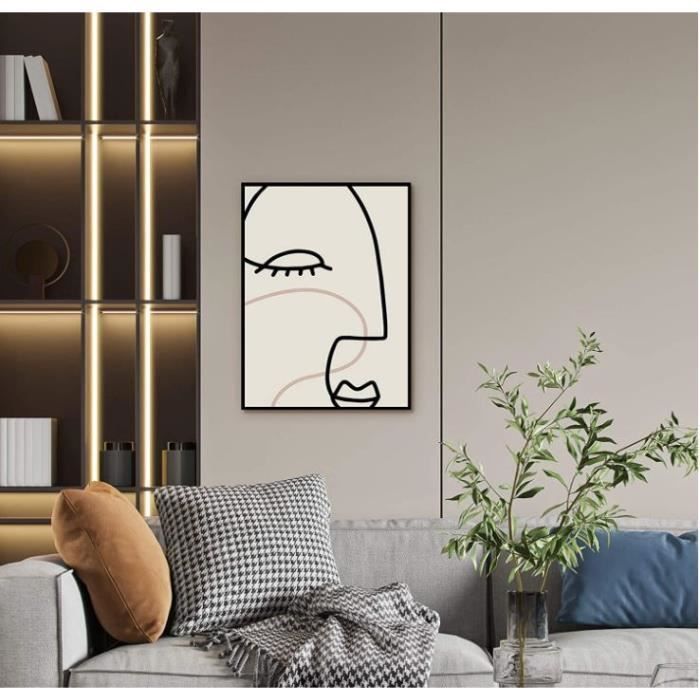 Art mural géométrique | Toile abstraite noire blanche moderne | Canvas4wall